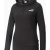 Puma Ess+ Embroidery - Kadın Siyah Kapüşonlu Spor Sweatshirt
