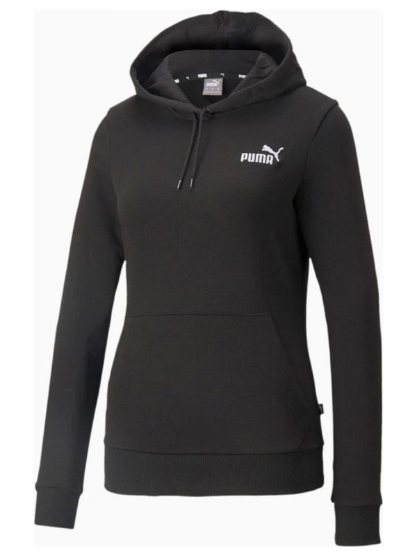 Puma Ess+ Embroidery - Kadın Siyah Kapüşonlu Spor Sweatshirt