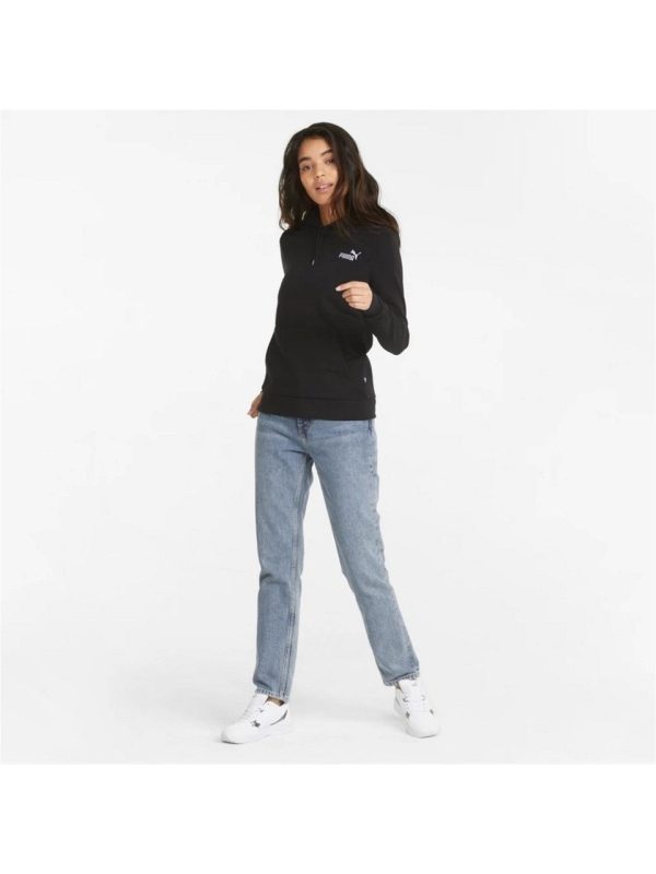 Puma Ess+ Embroidery - Kadın Siyah Kapüşonlu Spor Sweatshirt