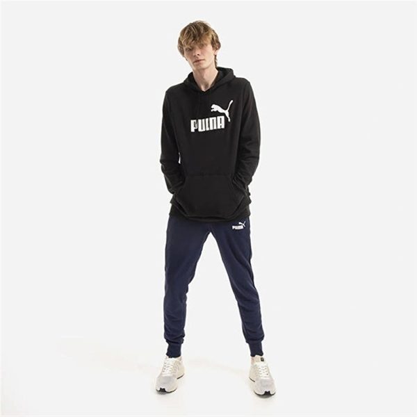 Puma Essential Big Logo Hoodie Erkek Siyah Günlük Stil Sweatshirt