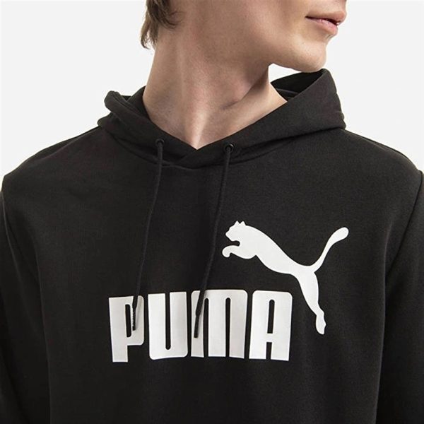 Puma Essential Big Logo Hoodie Erkek Siyah Günlük Stil Sweatshirt