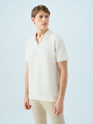 Loft Erkek Regular Fit Polo Yaka Tişört Beyaz
