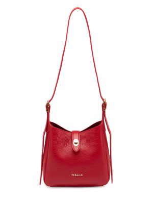 Tergan Kadın Hakiki Deri Çapraz Yan Çanta